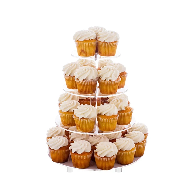 7Tier Cupcake Stand New Round Crystal Clear Acrylic Wedding Display Cake Tower 