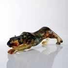 Handicraft Hand Made Liuli Crystal Handicraft Lifelike Leopard Home Furnishing Articles