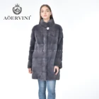 Women Fur Coat Women Fashion Classic Standing Collar Hot Selling Gray Women Mink Fur Coat