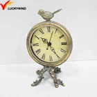 Clock Small Clock Luckywind Small Gold Battery Vintage Style Tabletop Clock