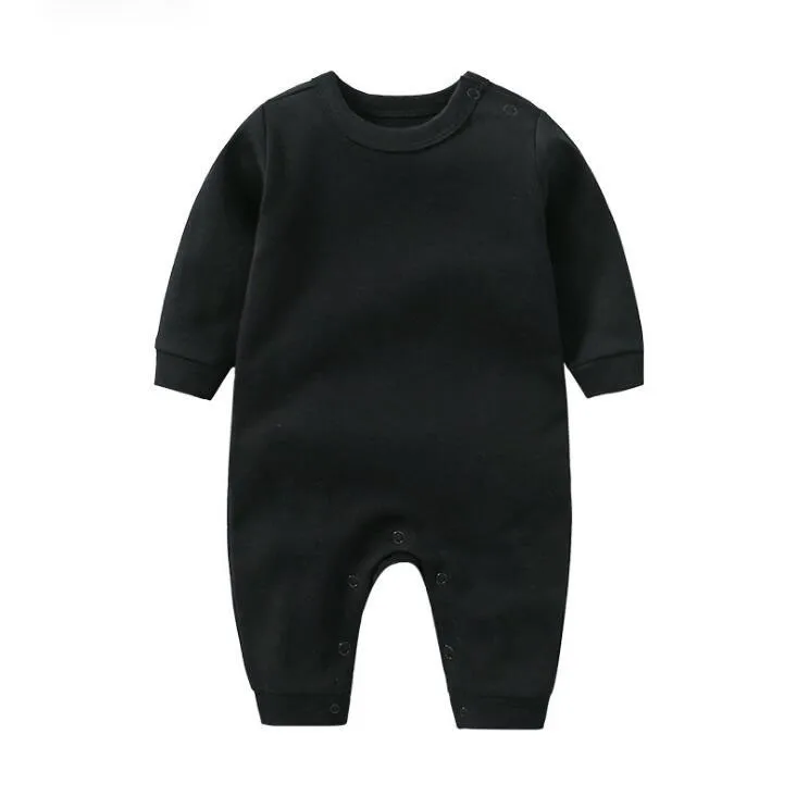 manufacturer Baby Clothes Autumn Style Jumpsuit Baby Organic Cotton Jumpsuit Wholesale Newborn Black Quantity White romper