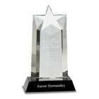 Point Crystal Glass 5 - Point Star Prize With Black Base