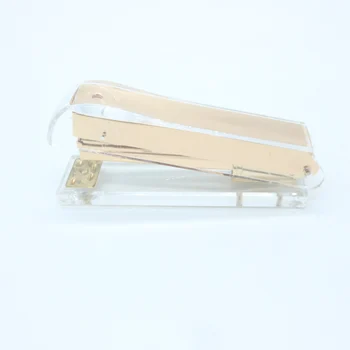 Hand Press Gold Stapler Clear Acrylic Office&School Modern Style Round head Durable Desk Stationary With Support Max Mini Size