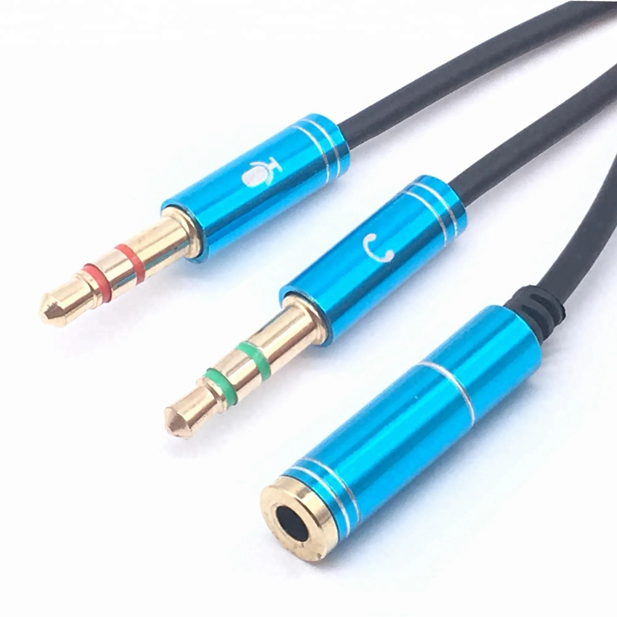 Headphone Mic+audio Y Splitter Aux 3 