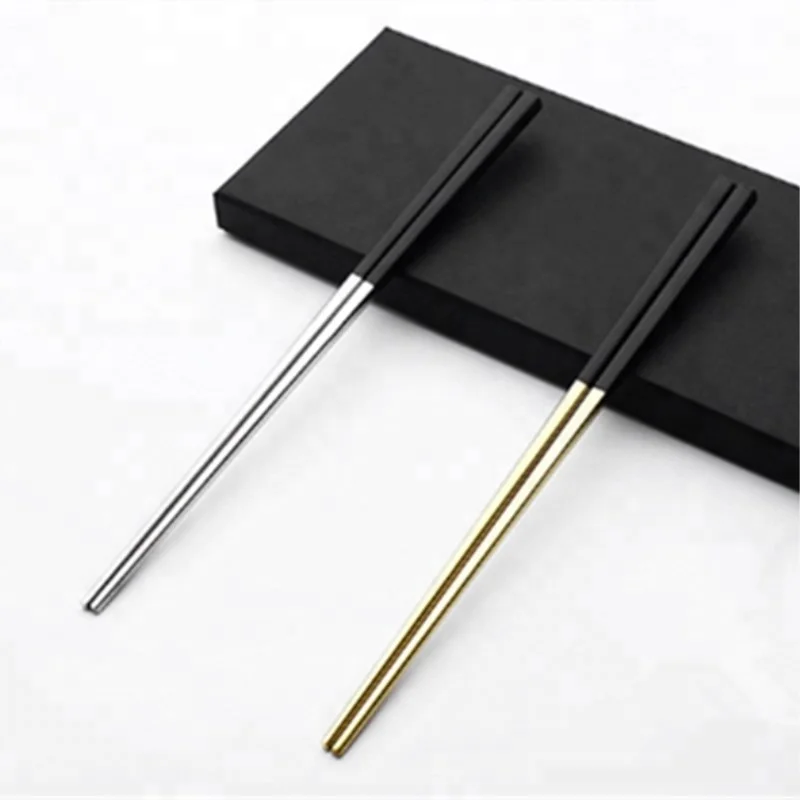Personalized 304 Stainless Steel Chopsticks Wedding Chopsticks Gift set with Packing Box
