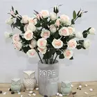 Colors Rose Flowers Artificial 5 Colors Available 6 Heads Real Touch Rose Import China Fabric Artificial Flower