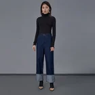 Jeans Women Jeans High Quality Women's Trousers Wide Leg Pants 2018 New High Waist Loose Washed Blue Jeans
