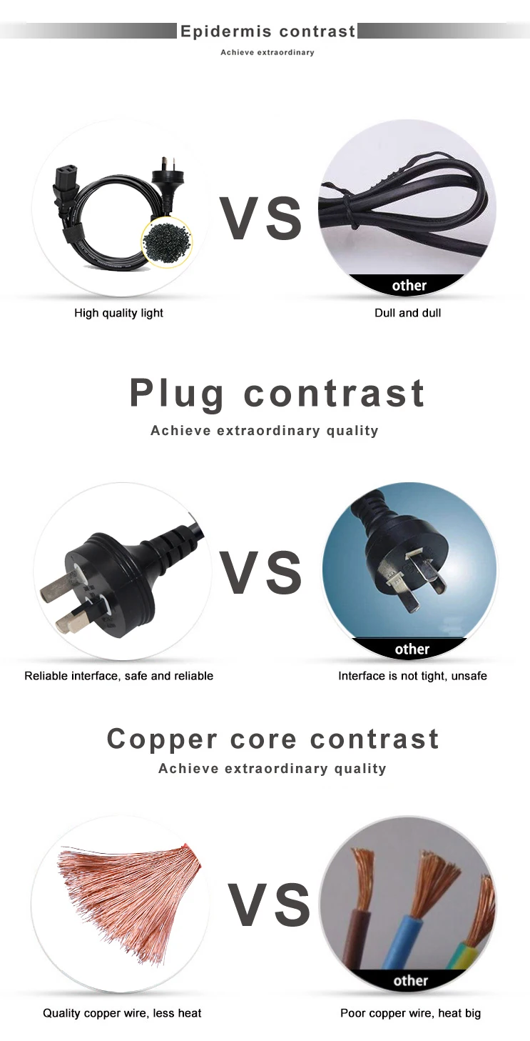 250v 10A H05vv-F Female Australian 3 Pin to IEC C13 plug Connector Saa Power Cord for kettle