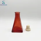 Red Reed Diffuser Red Diffuser Bottle Custom Best Price 100ml Pyramid Red Aroma Reed Diffuser Glass Bottle