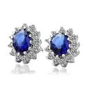 Stone Earrings Earrings Earring Silver Earring Best Selling 925 Sterling Silver Blue Sapphire Stone Stud Earrings For Mother 's Day