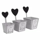 Garden Containers Metal Container Chocolate Colored 3 Set Metal Herb Garden Containers With Tray