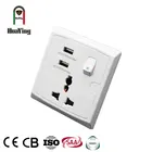 A Outlet 86*86MM CE SAA CCC 13A 250V White PC Double Usb Switch Plug Base Outlets