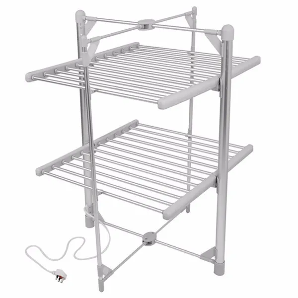 Portable Heated Electric Clothes Dryer 2 Tier Aluminum 3 Tier Folding Laundry