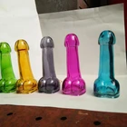 Penis Wholesale Creative 77ml Penis Shape Glass Bottle With Spray Color And Logo
