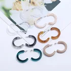 Earrings Fashion Korean Version Of Resin Earrings Fashion Personality Half Circle C Letter Simple Earrings