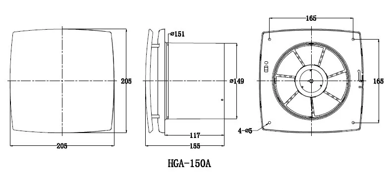 Mount Duct Exhaust Fan, Wall, 220-240V, 201 - detail 8