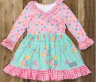 Cotton Frocks 2020 Sweet Cake Printing Birthday Dress Clothing Manufacturer Cotton Frocks Dress For Persnickety Girl