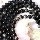 Obsidian Wholesale Natural Rainbow Obsidian Round Beads Jewelry Rainbow Eye