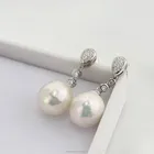 White Earrings White 11-12mm AA Baroque Fancy Cheap Jewelry White Pearl Earrings