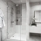 1 Hinge Glass Swing Door DDP Service Custom Frameless 1 Panel Brass Hinge Swing Clear Glass Shower Door For Hotel Home
