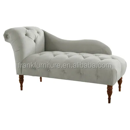 white fabric chaise lounge