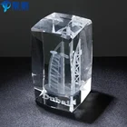Souvenir Crystals 3d Engraving Unique Design 3D Crystal Laser Engraved Burj Al Arab Model For Souvenir