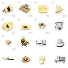Bag Accessories Bag Decorative Purse Lock Hardware Metal Lock For Handbags Golden Bag Press Lock Accessories