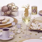 Gold Table Gold Snowflake Clear Glass Flat Bauble Ball Place Name Card Holder For Table