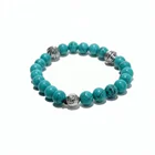 Turquoise 925 Silver Turquoise Jewellery Beaded Gemstone Bracelet For Men