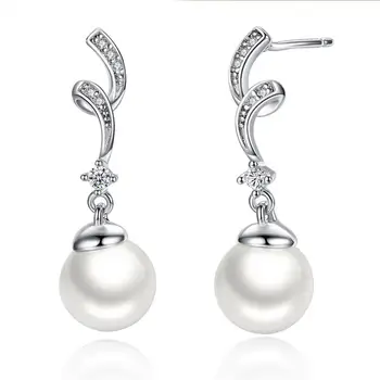 Fashion fashion jewelry s925 sterling silver earrings long line pearl earrings temperament female SCE035