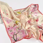 No MOQ High End Custom Digital Print Square Pure Silk Charmeuse Lady Scarf