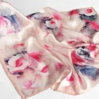 Print No MOQ High End Custom Digital Print Square Pure Silk Charmeuse Lady Scarf