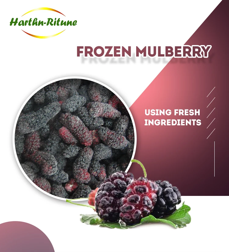 Wholesale Bulk Frozen Fruit Mulberry New Crop Frozen Fruit Bulk 10KG IQF Mulberry factory