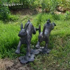 Garden Garden Decor Running Hare Garden Rabbit Figurine For Decorative In Cast Iron