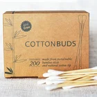 Bamboo Cotton Easy-Slide Biodegradable Kraft Boxes 1000 Organic Bamboo Cotton Buds