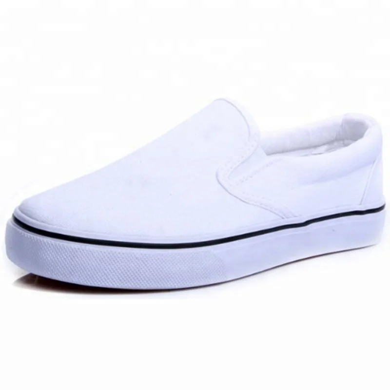 ladies white canvas slip on shoes