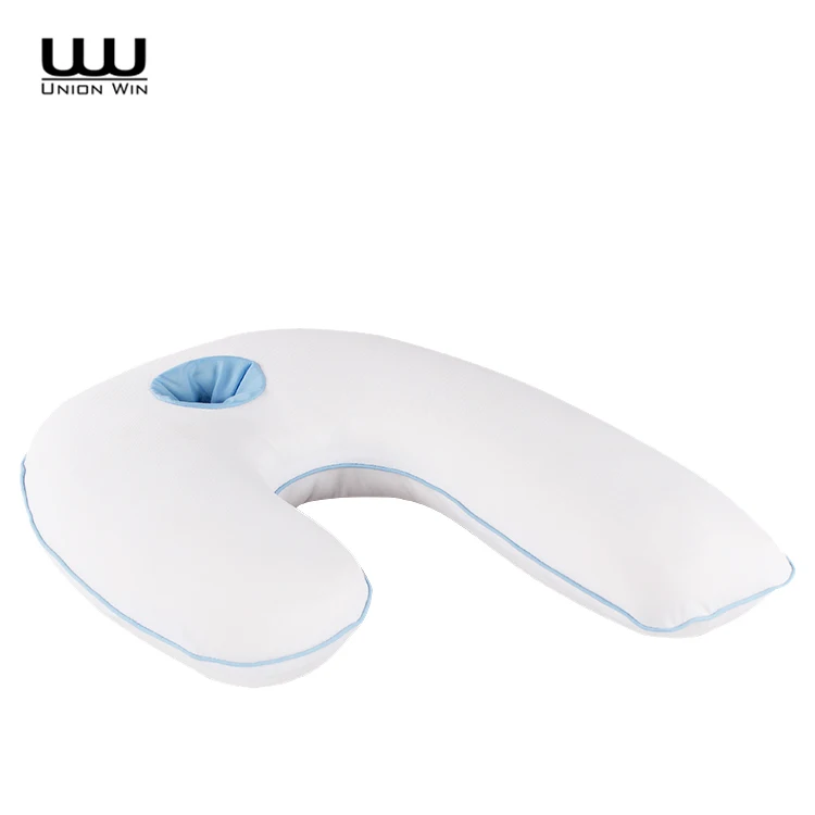 j shaped pillow with ear hole