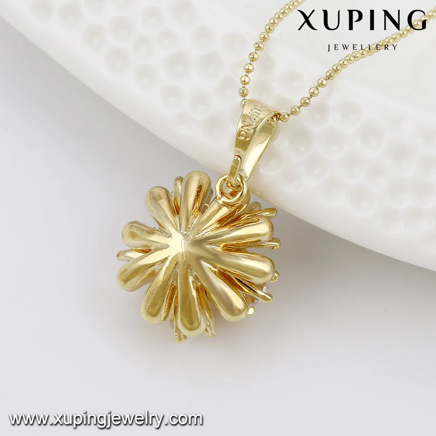 63805 Xuping cheap bridal 14k gold plated zircon pendant and earrings jewelry set