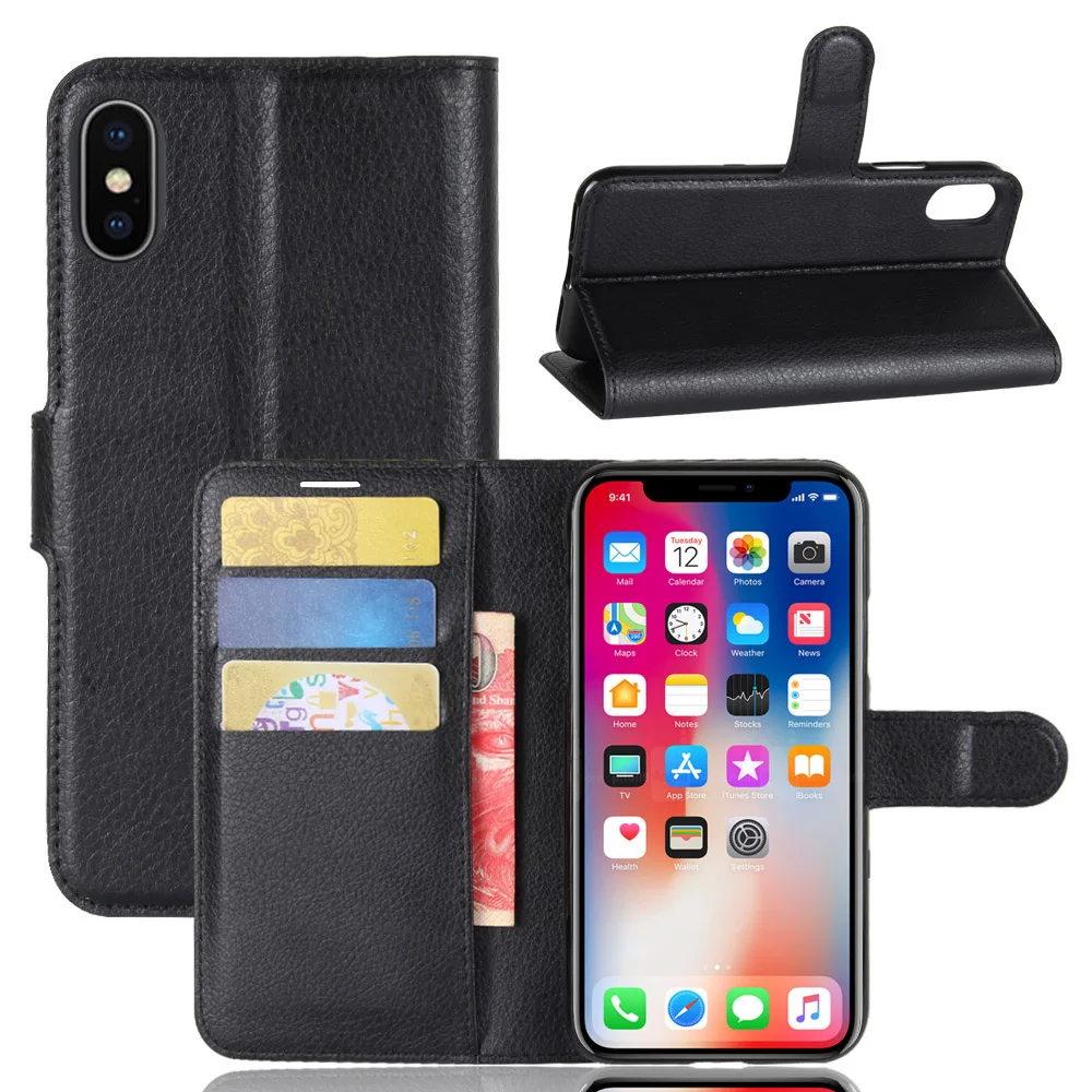 Capa De Couro Para Iphone X Xs,Capa Carteira De Celular,De  Silicone,Acessório Traseiro - Buy Para O Iphone Xs X Case Capa Luxo Wallet  Magnetic Livro Caso Tampa Traseira De Proteção Para Iphone