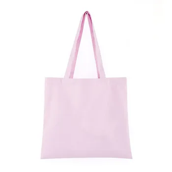 Customized logo printing promotional recyclable 12oz pink black white cotton canvas tote bag