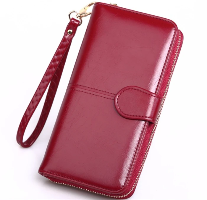 Women Clutch Leather Wallet Handbag Card Holder Long Zip Purse Phone Case Bag
