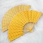 Silk Folding Fan Fan Hand Fan Folded High Quality Silk Fabric Hand Folding Fan