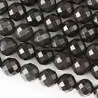 Wholesale high quality black obsidian round faceted beads