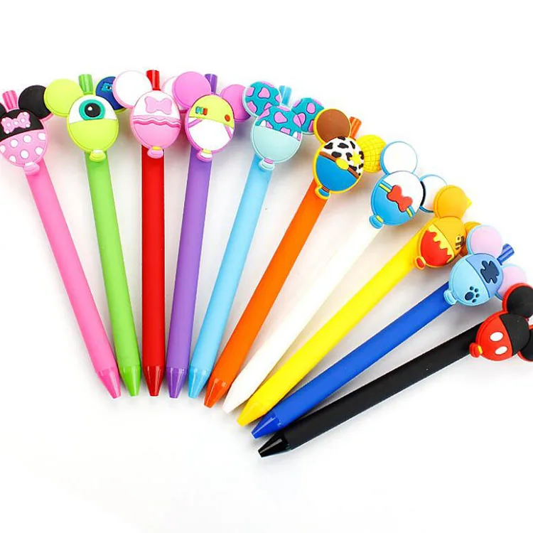 Promotional gift set candy color 3D cartoon balloon styling pen pvc cartoon pen