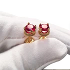 Ruby Earrings 925 Silver Designs Latest Ruby Gemstone Earrings Design 925 Sterling Silver Single Stone Gold Stud Earrings