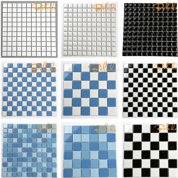 Regular Square Ceramic Mosaic Tiles Swimming Pools Modern Style Common Design Simple European Mediterranean Styles