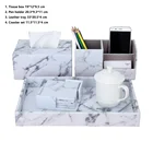 Hotel Set Custom Marble Artificial Leather Hotel Set Include Pen Holder Tray Coaster Set