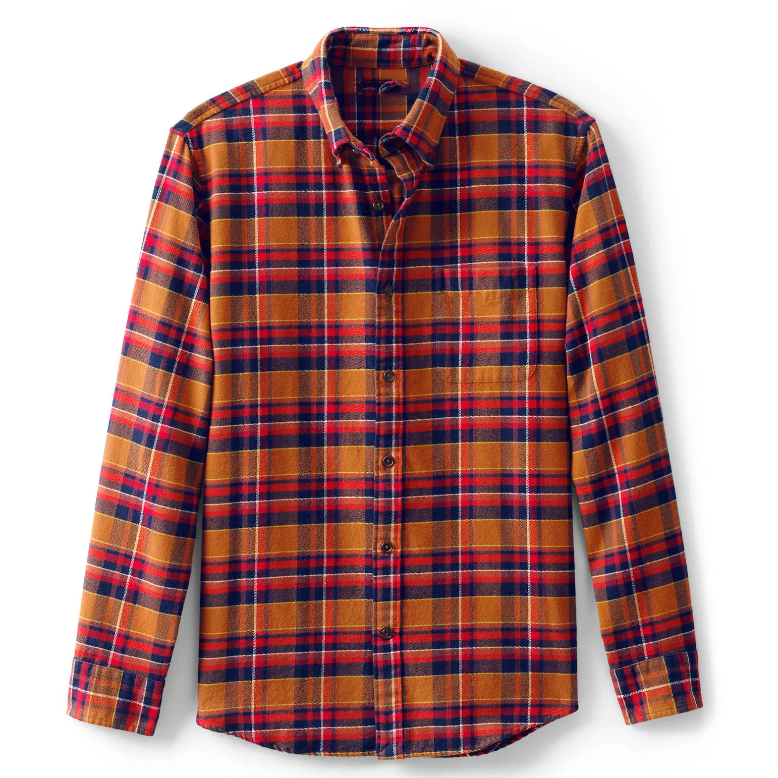 orange plaid flannel shirt men's