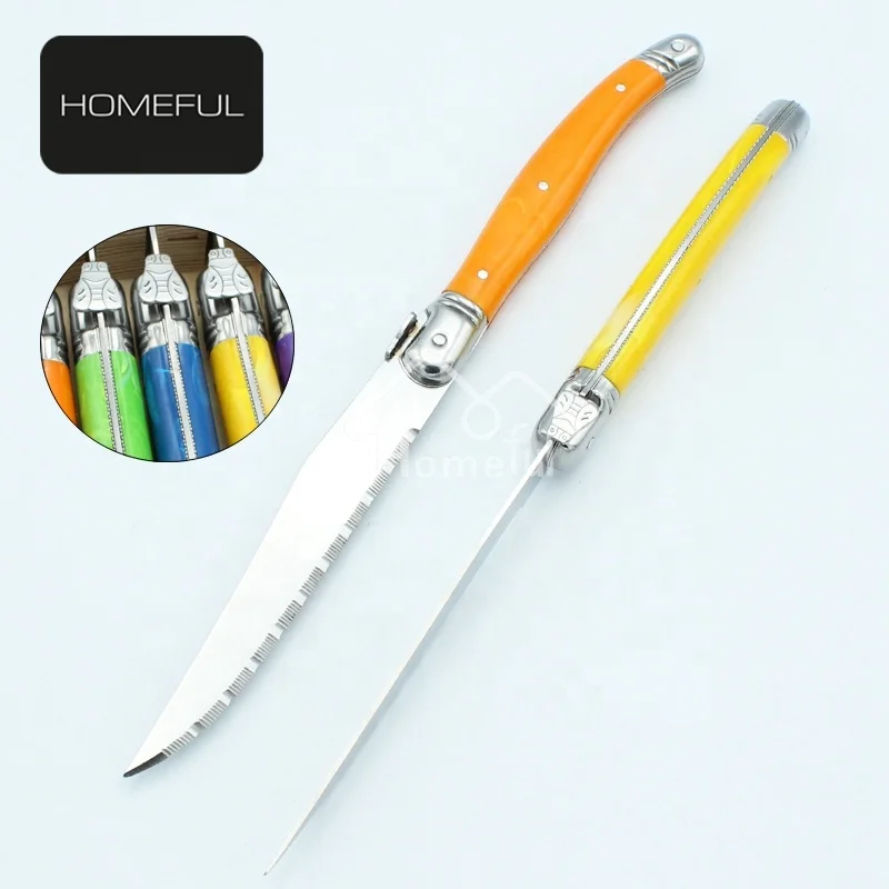 blade steak,steakdoneness serrated blade laguiole steak knife abs in assorted colors
