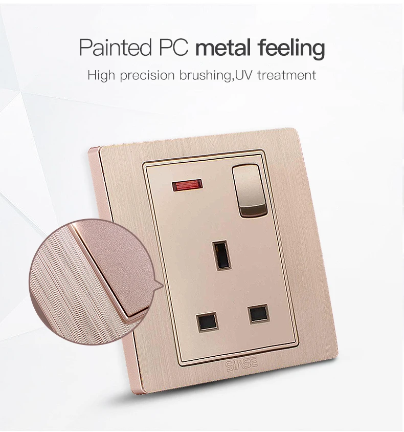 SIASE 86MM 1 GANG gold electrical single blank wall switch plate